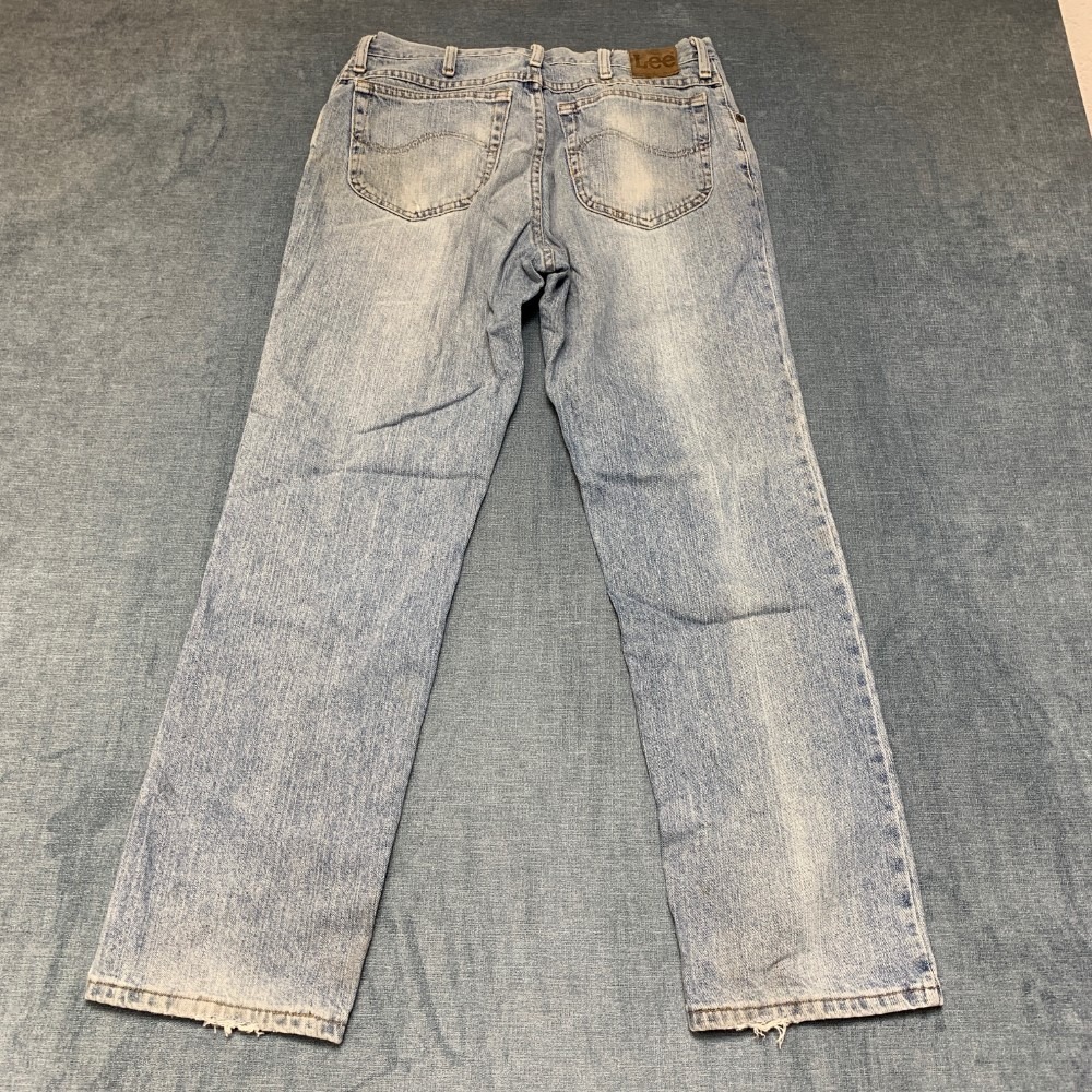 Lee Jeans Mens 34x30 Blue Denim All Day Comfort Regular Fit Straight Leg Trendy